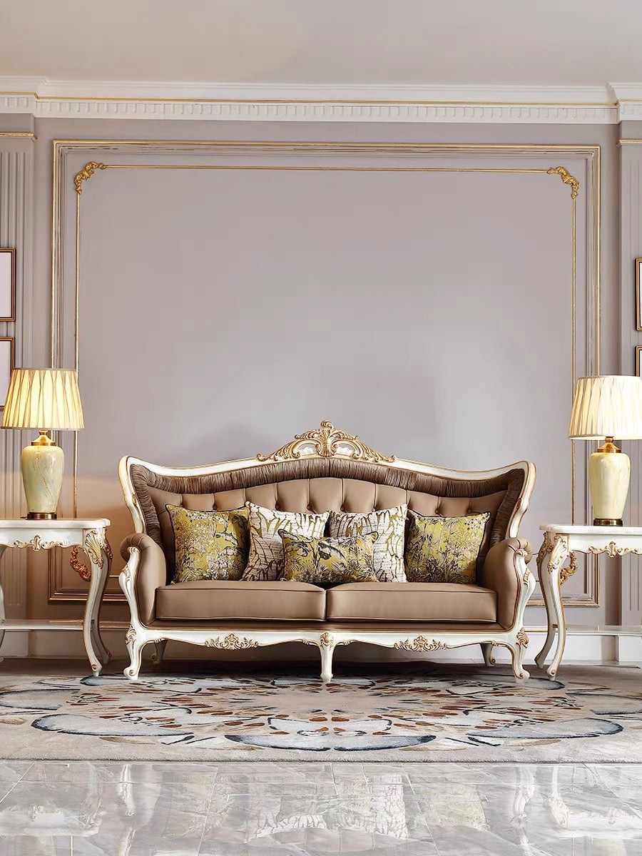 Regal Carved French Vintage Sofa image 1