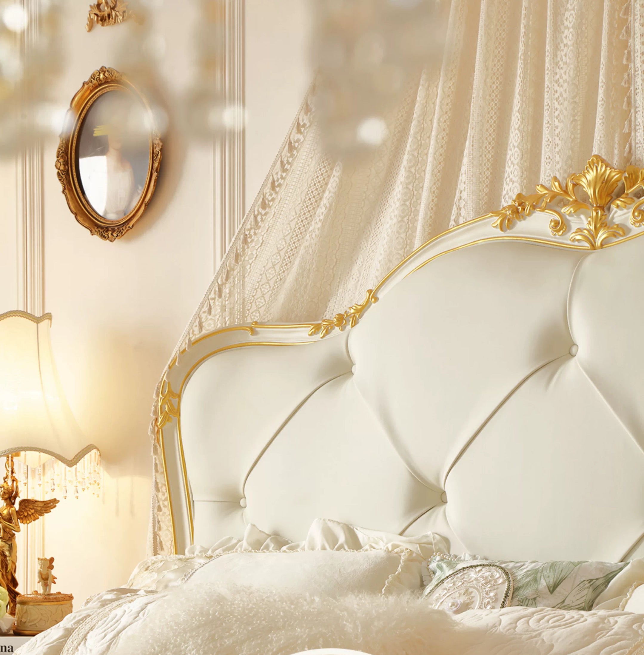 Luna White French Vintage King Bed image 5