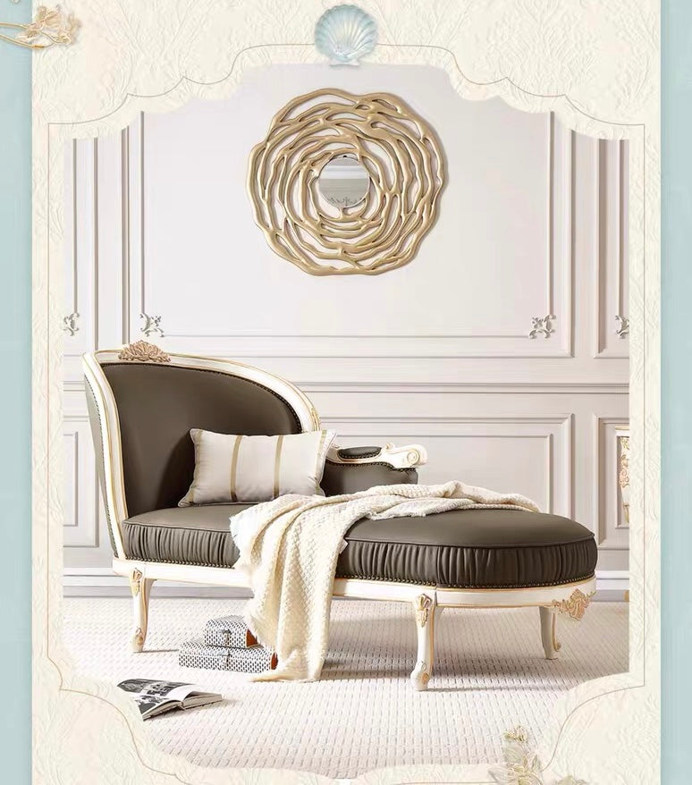 Ivory Grace French Vintage Chaise Lounge image 9