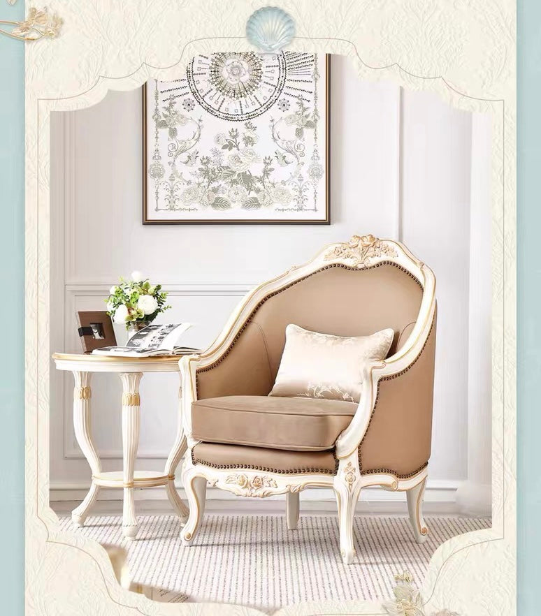 White Elegance French Vintage Side Table image 5