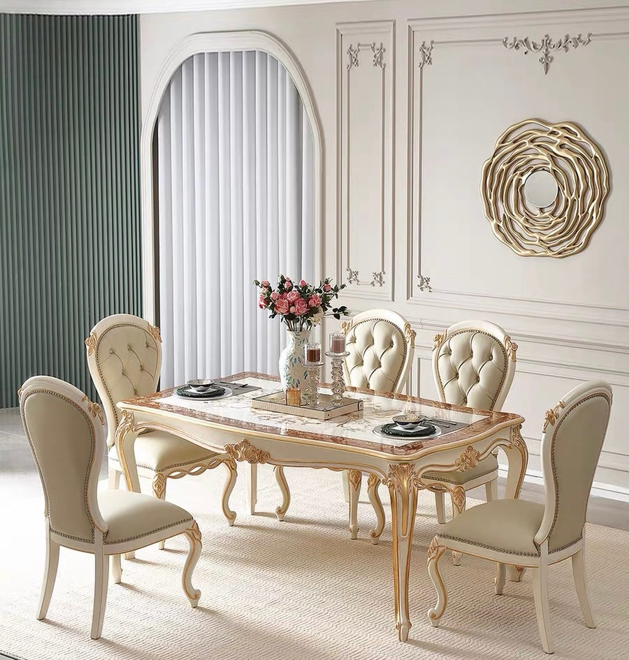 Ivory Bloom French Vintage Dining Table  image 0