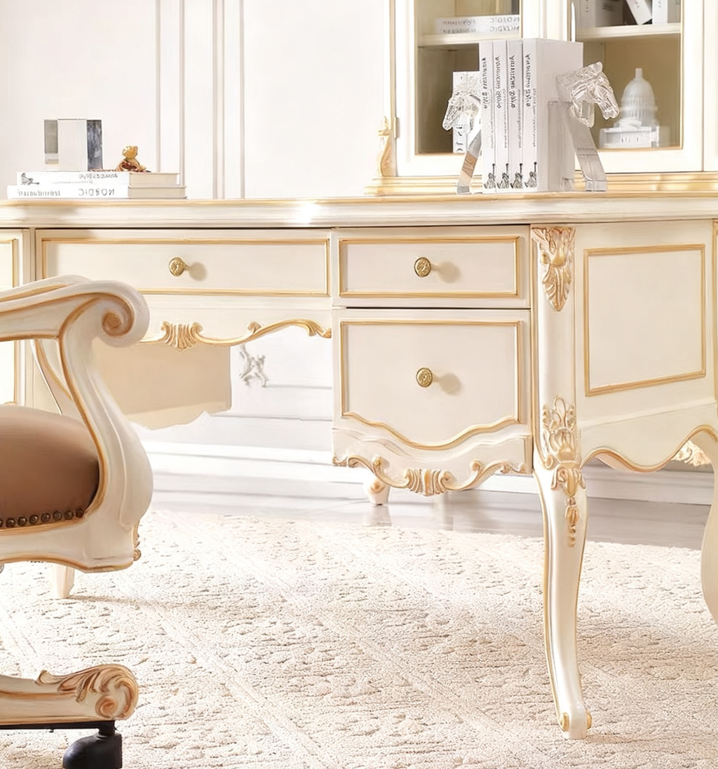 Ivory Luxe French Vintage Office Desk & Chair  image 6
