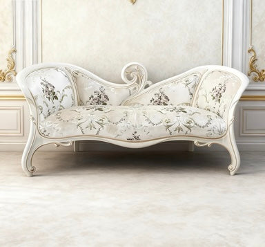 Eternal Bloom French Vintage Ottoman Bench image 2