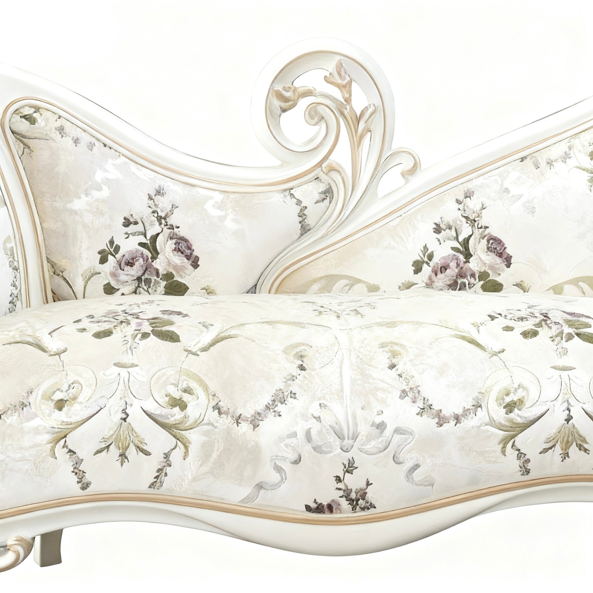 Eternal Bloom French Vintage Ottoman Bench image 4