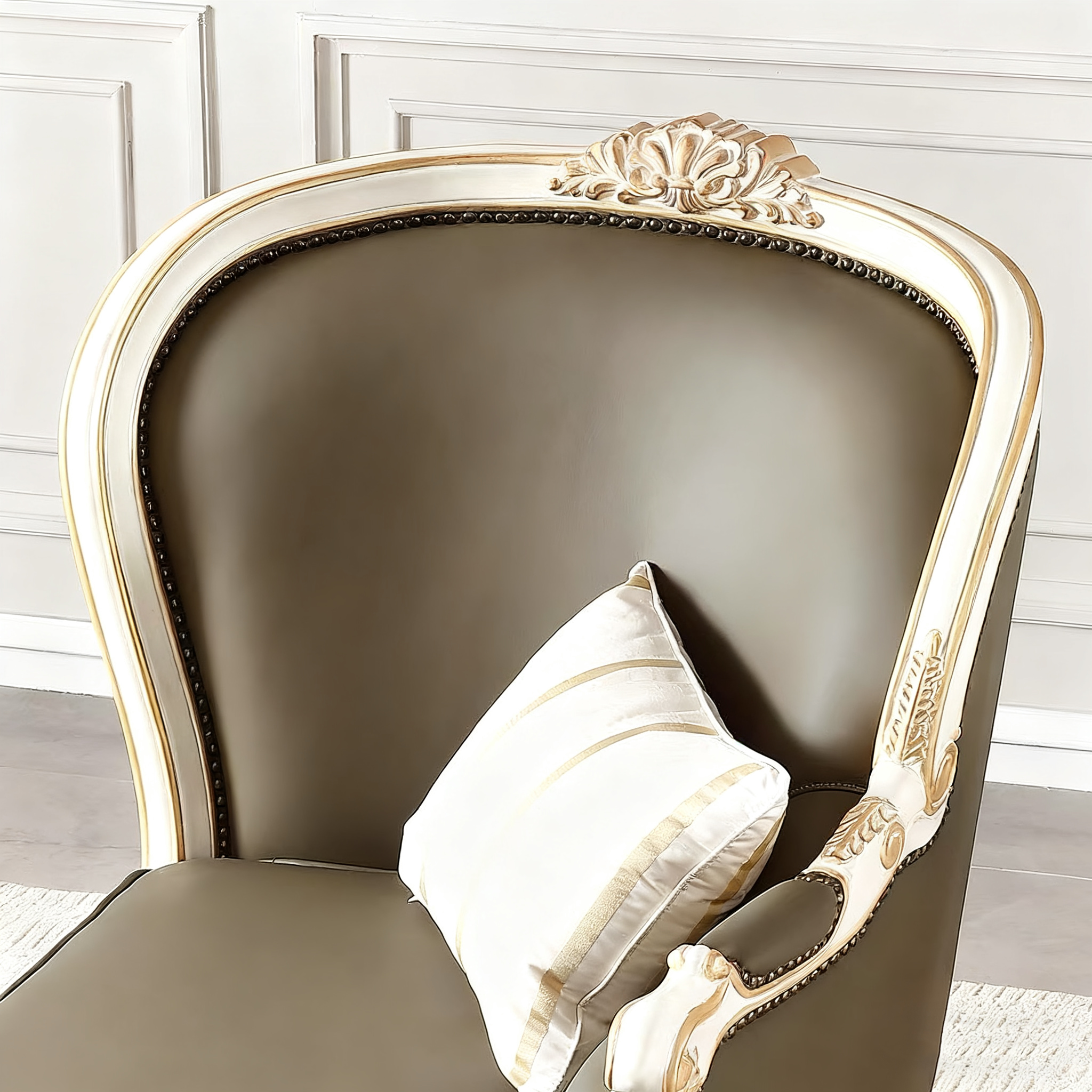 Ivory Grace French Vintage Chaise Lounge image 3