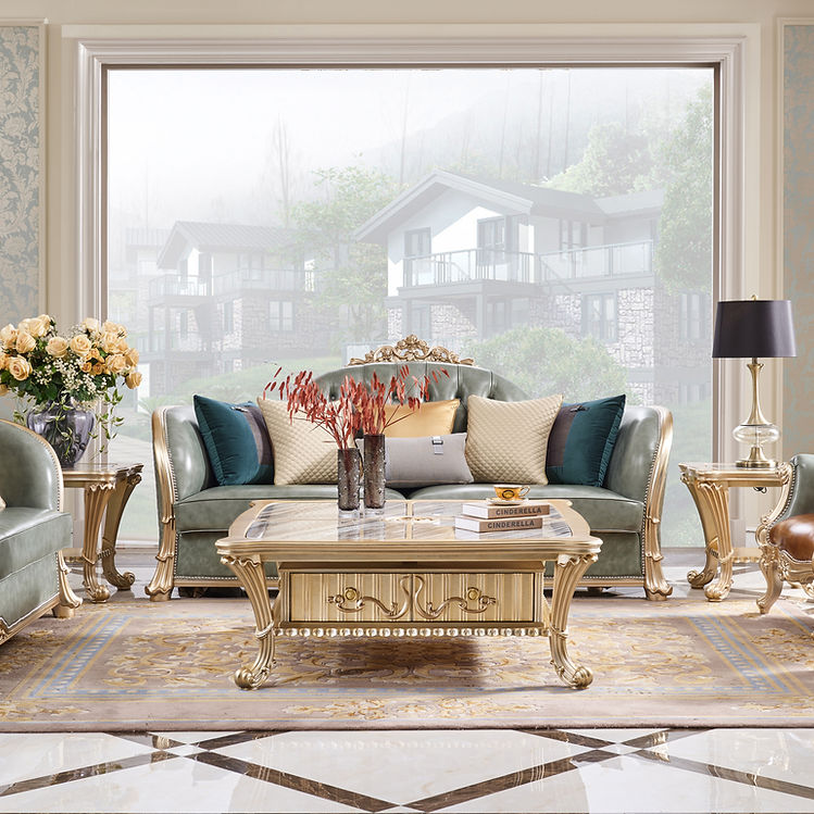 Solenne French Square Marble Coffee Table