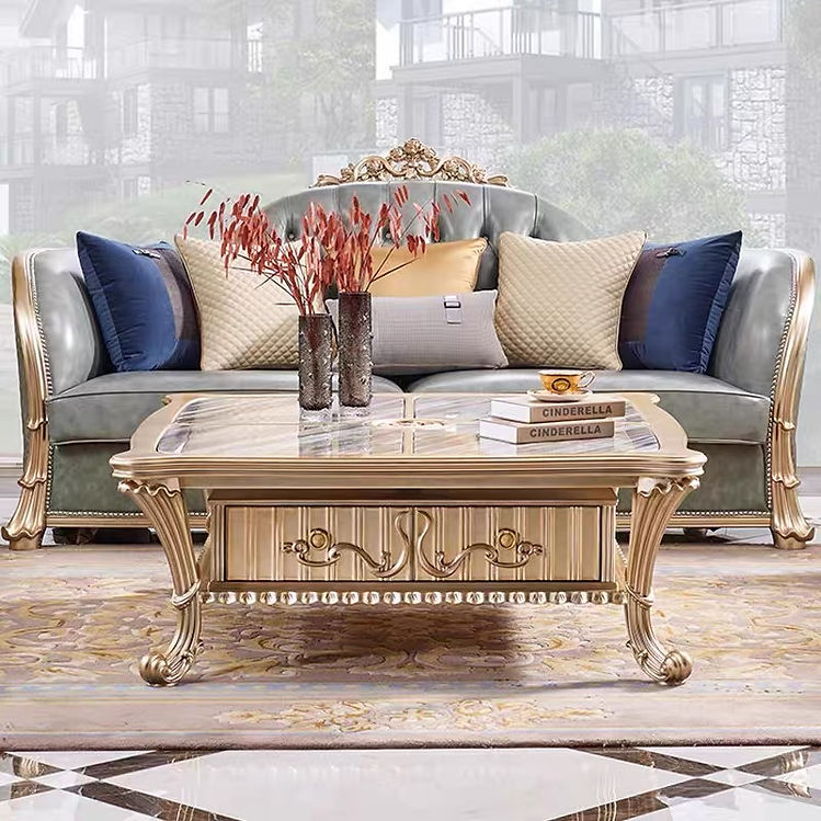 Solenne French Square Marble Coffee Table