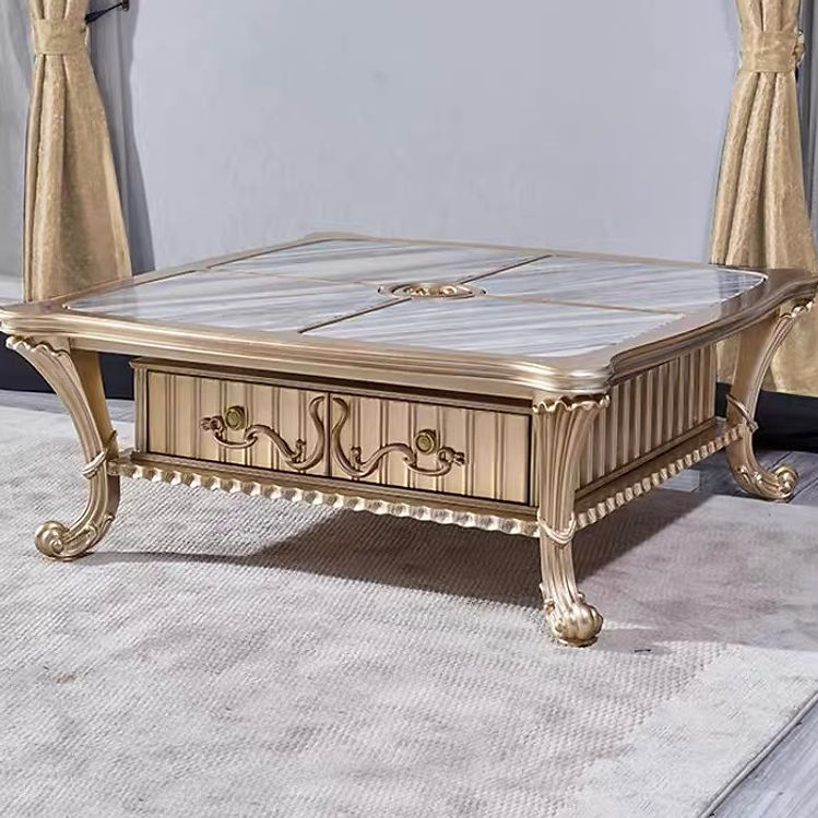 Solenne French Square Marble Coffee Table