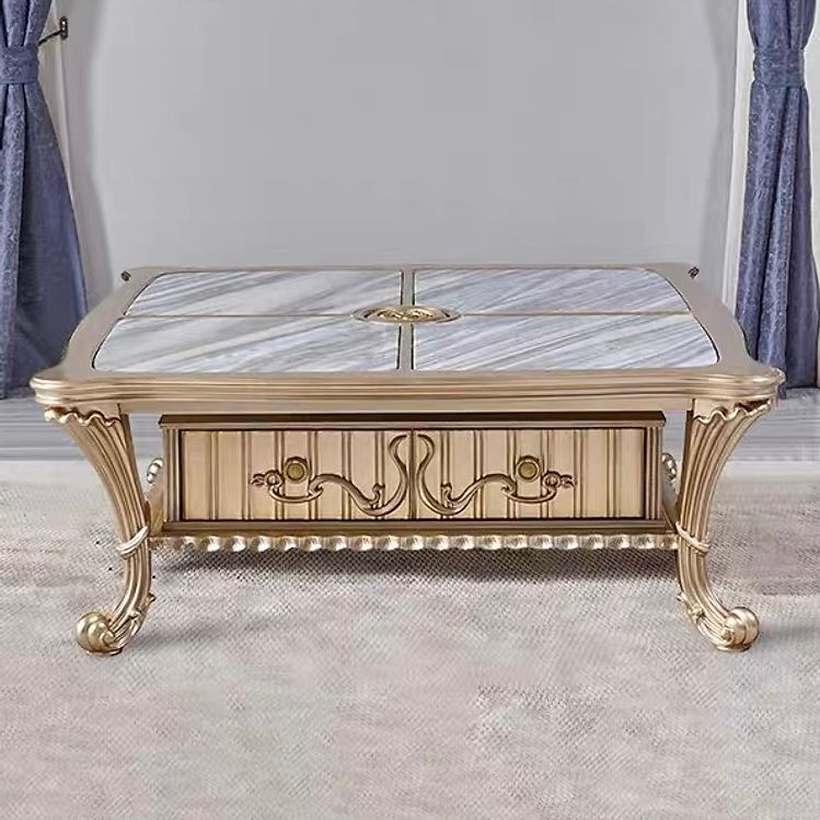 Solenne French Square Marble Coffee Table