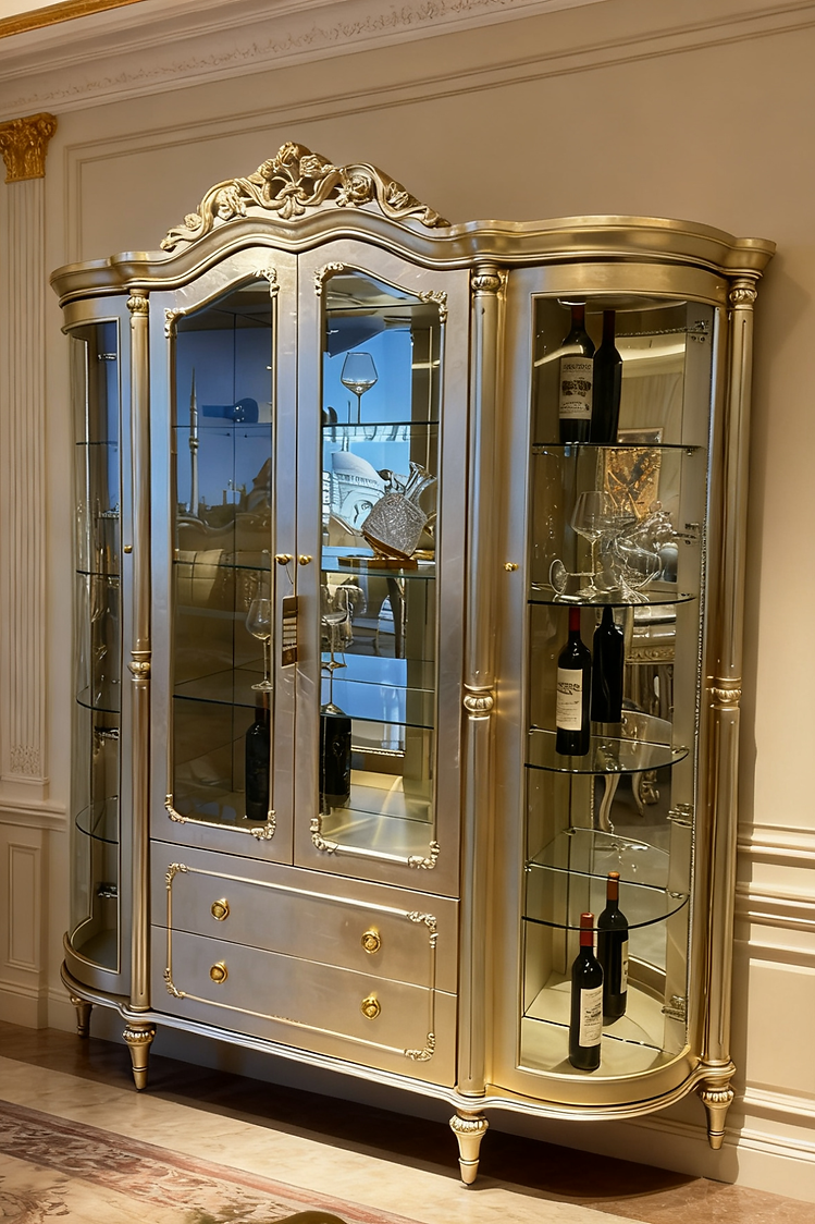 Royale Half Round French Display Cabinet