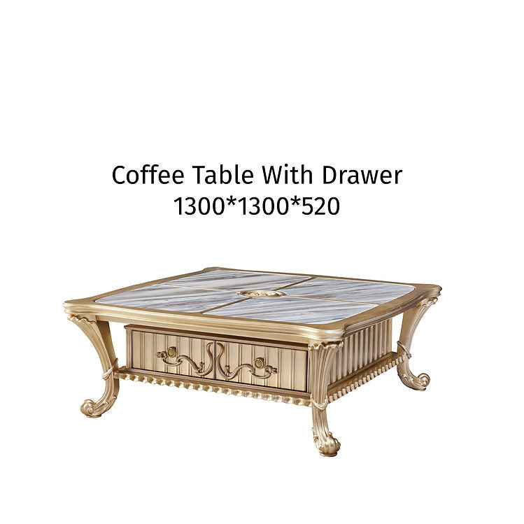 Solenne French Square Marble Coffee Table
