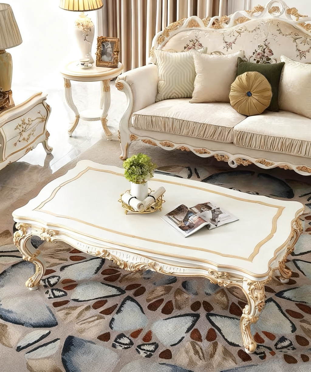 White Elegance French Vintage Coffee Table image 0