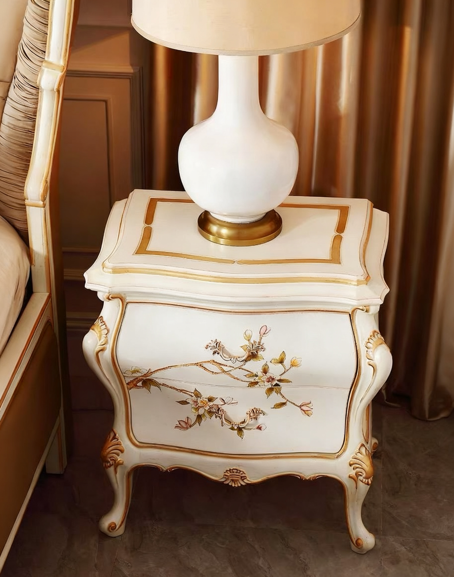 Ivory Luxe French Vintage Bedside Table  image 2