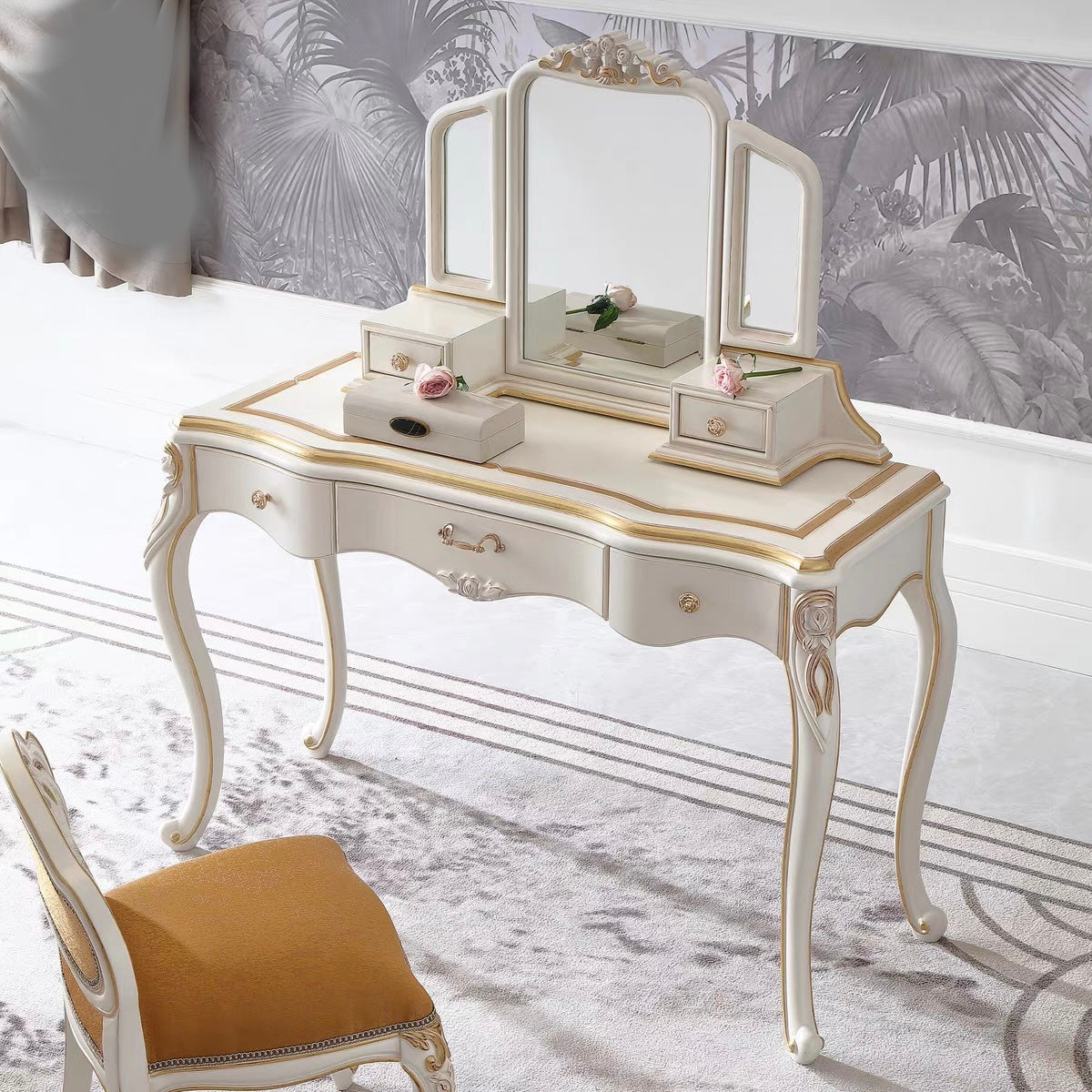 Luna White French Vintage Dressing Table image 3