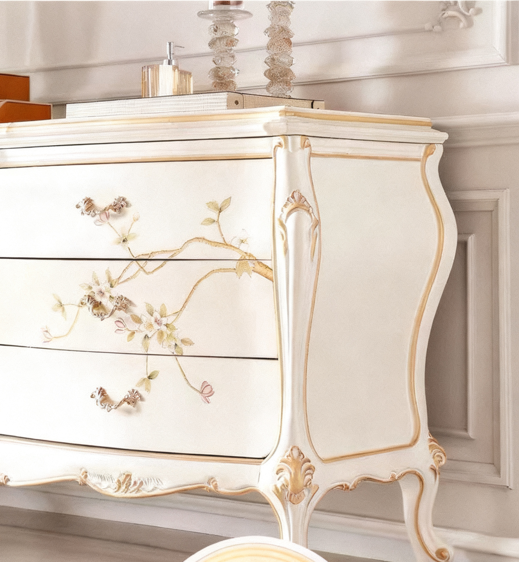 Eternal Bloom French Vintage Drawer Chest image 10