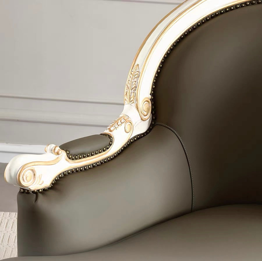 Ivory Grace French Vintage Chaise Lounge image 4