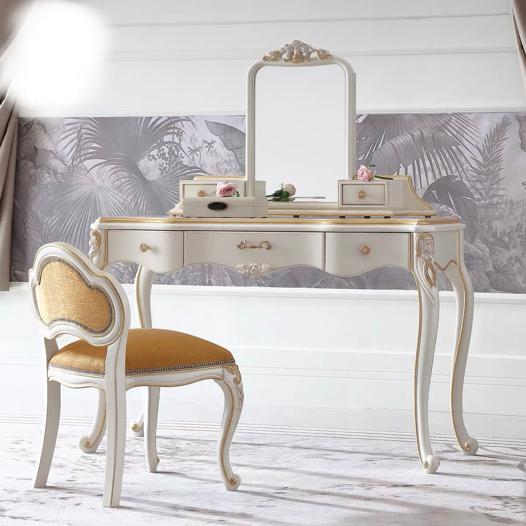 Luna White French Vintage Dressing Table image 5