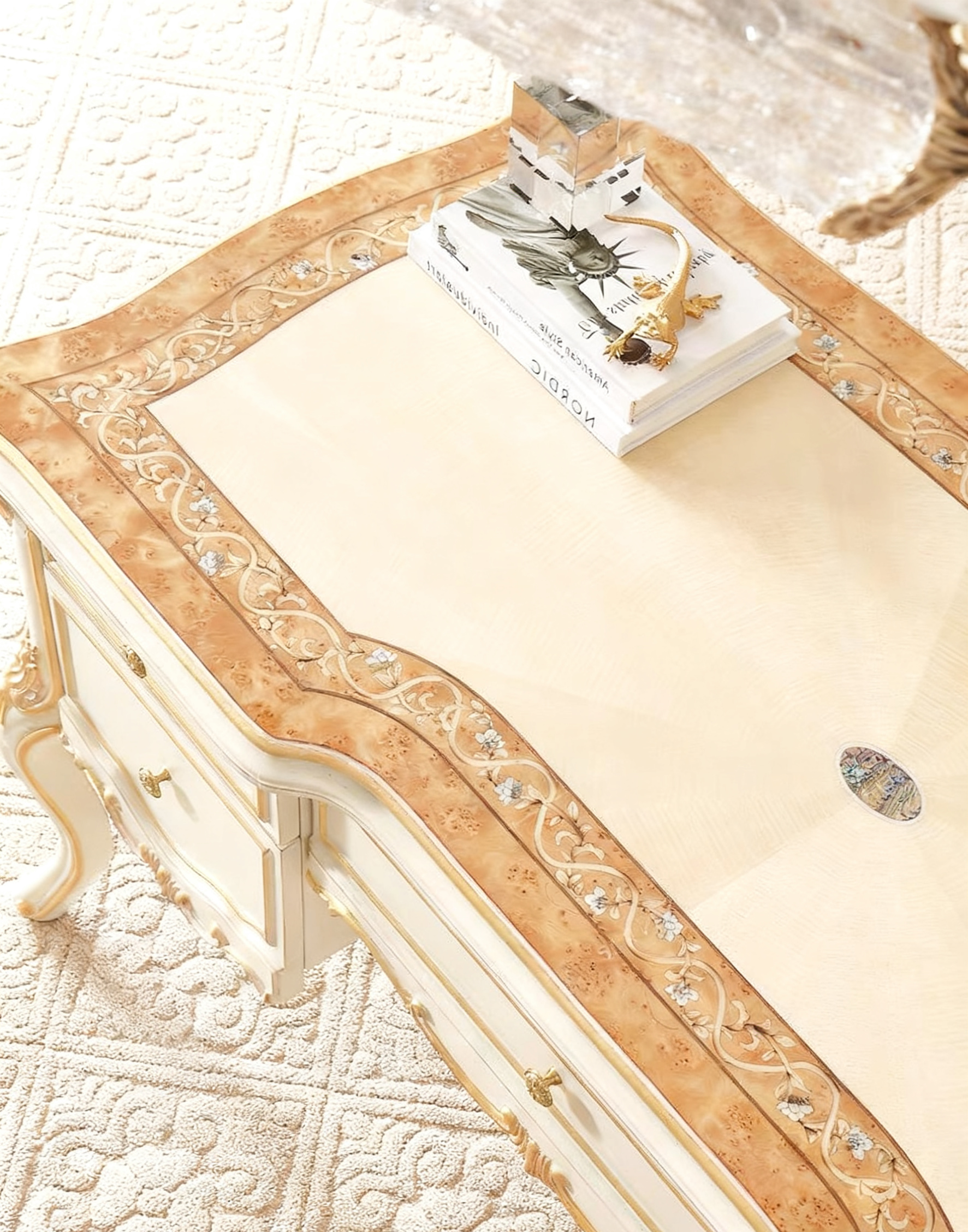 Ivory Luxe French Vintage Office Desk & Chair  image 2