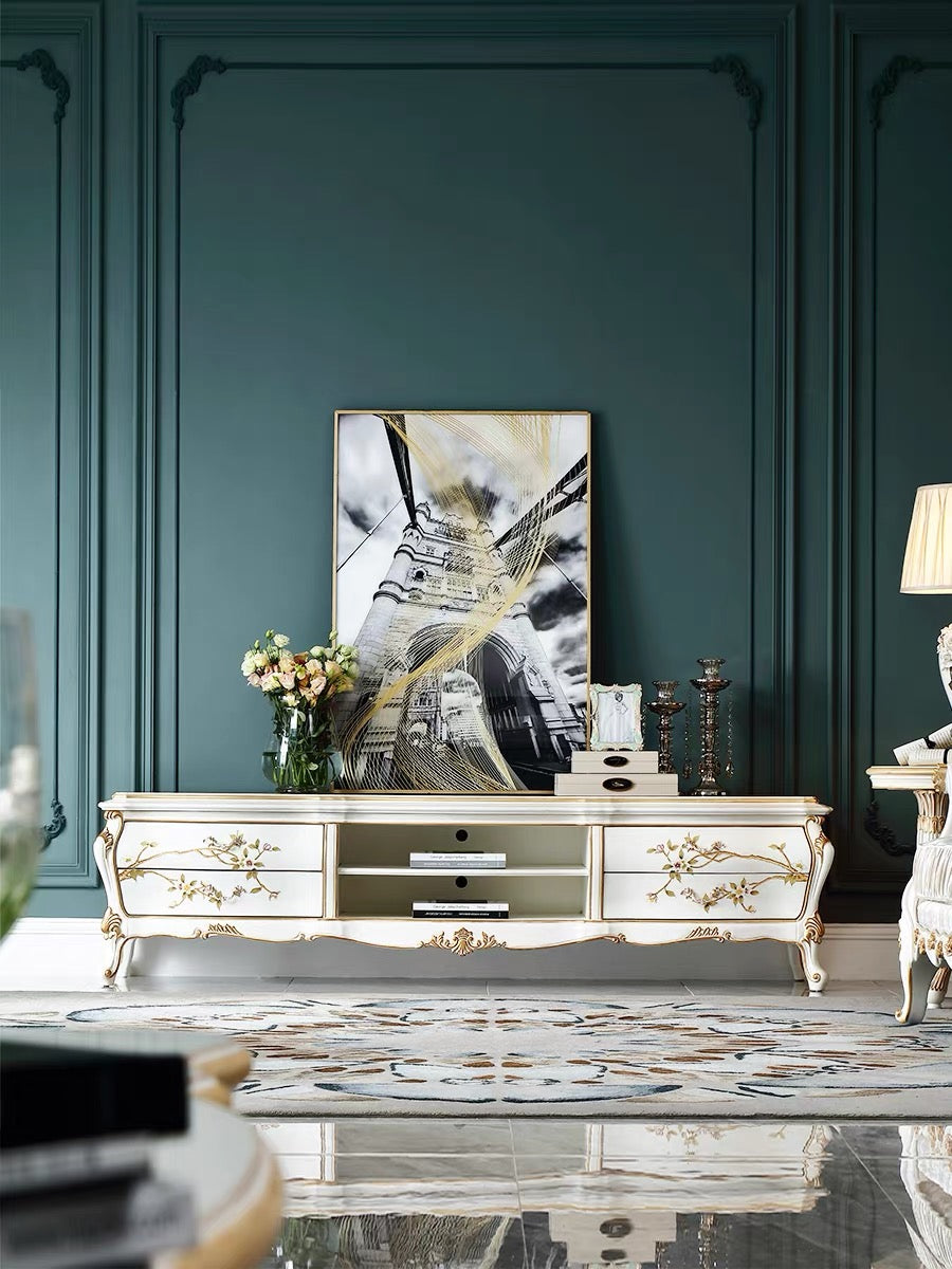 Ivory Luxe French Vintage TV Cabinet image 0