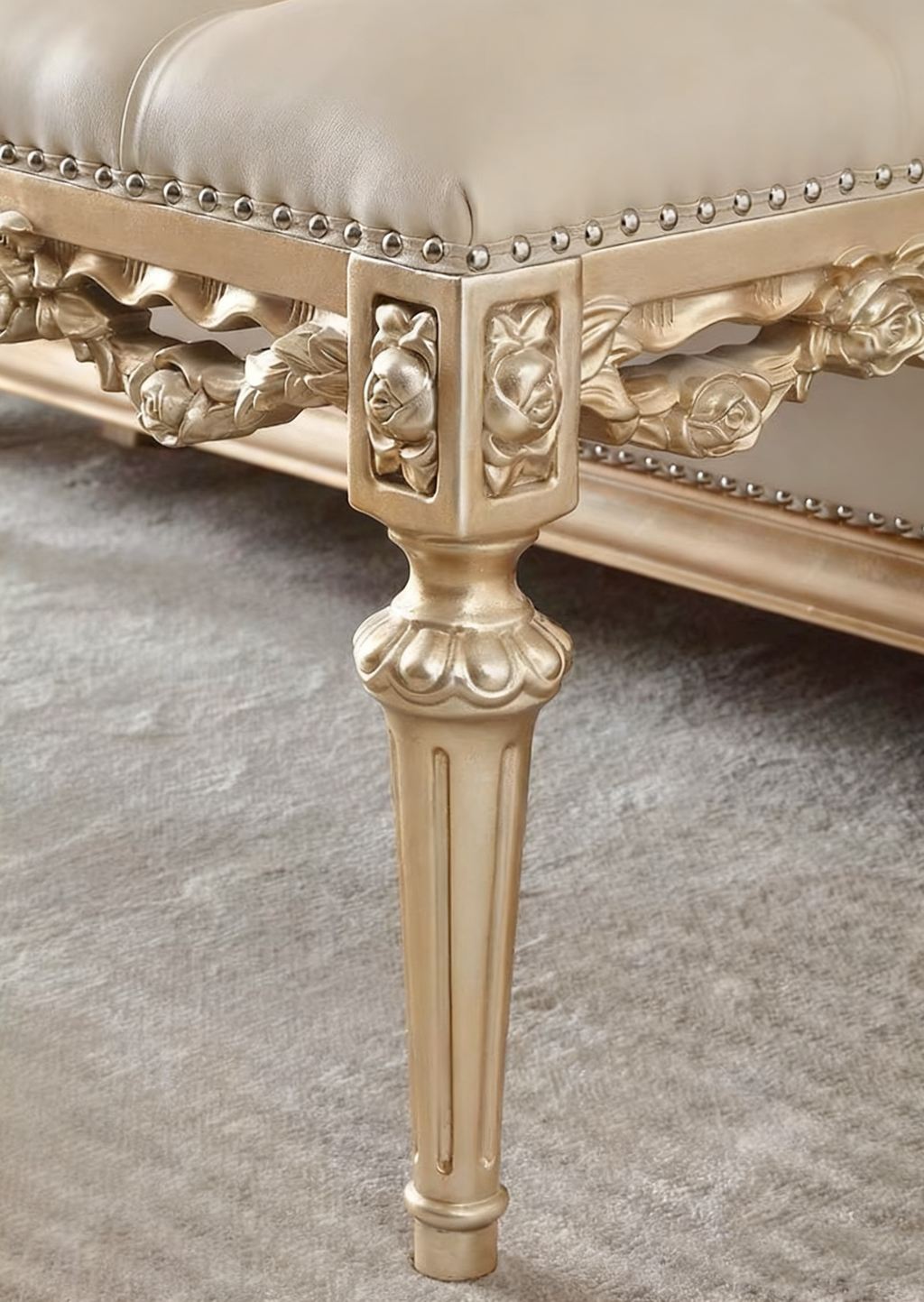 Rose Garden French Ottoman Bench image 1