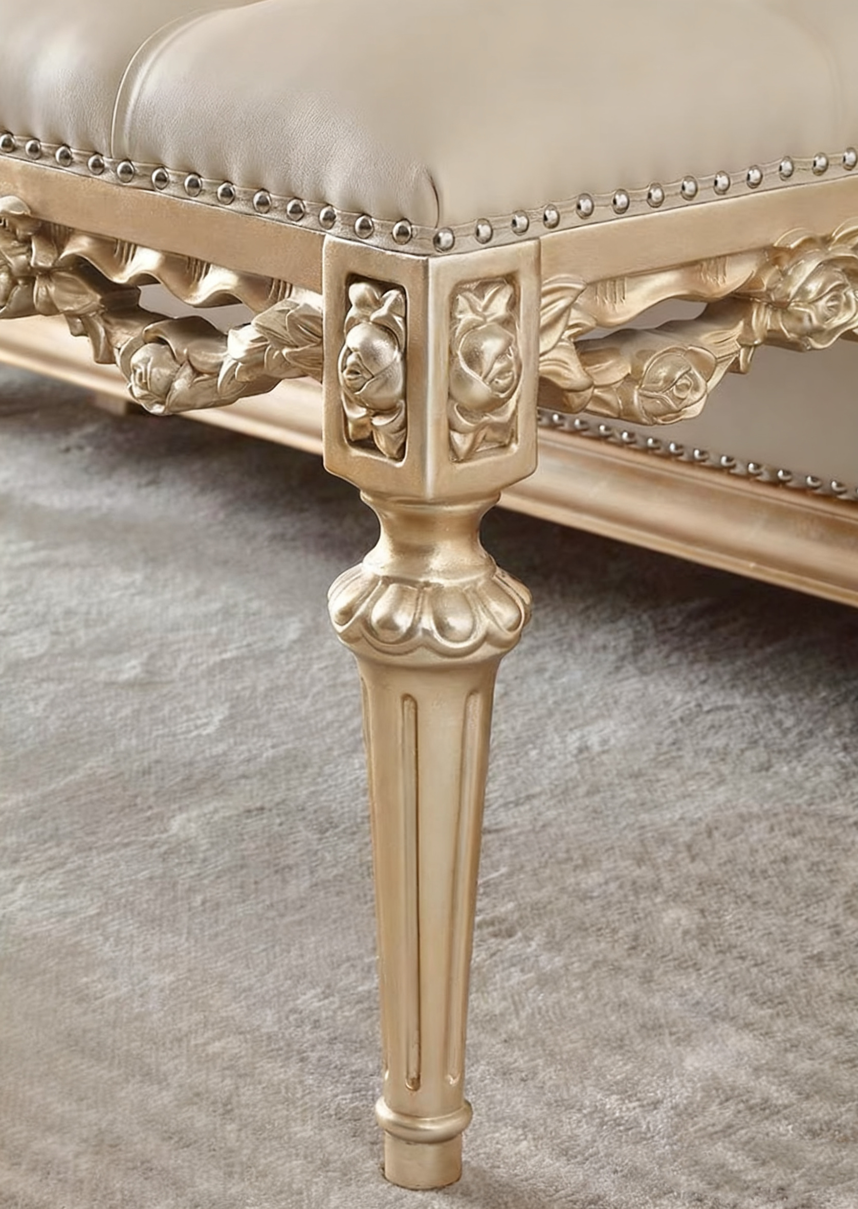 Rose Garden French Ottoman Bench image 1