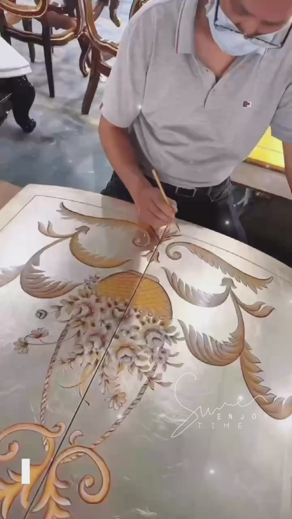 Elegent French Provincial style luxury Hand-painted floral chest of drawers  - GrandLiving Luxe 16
