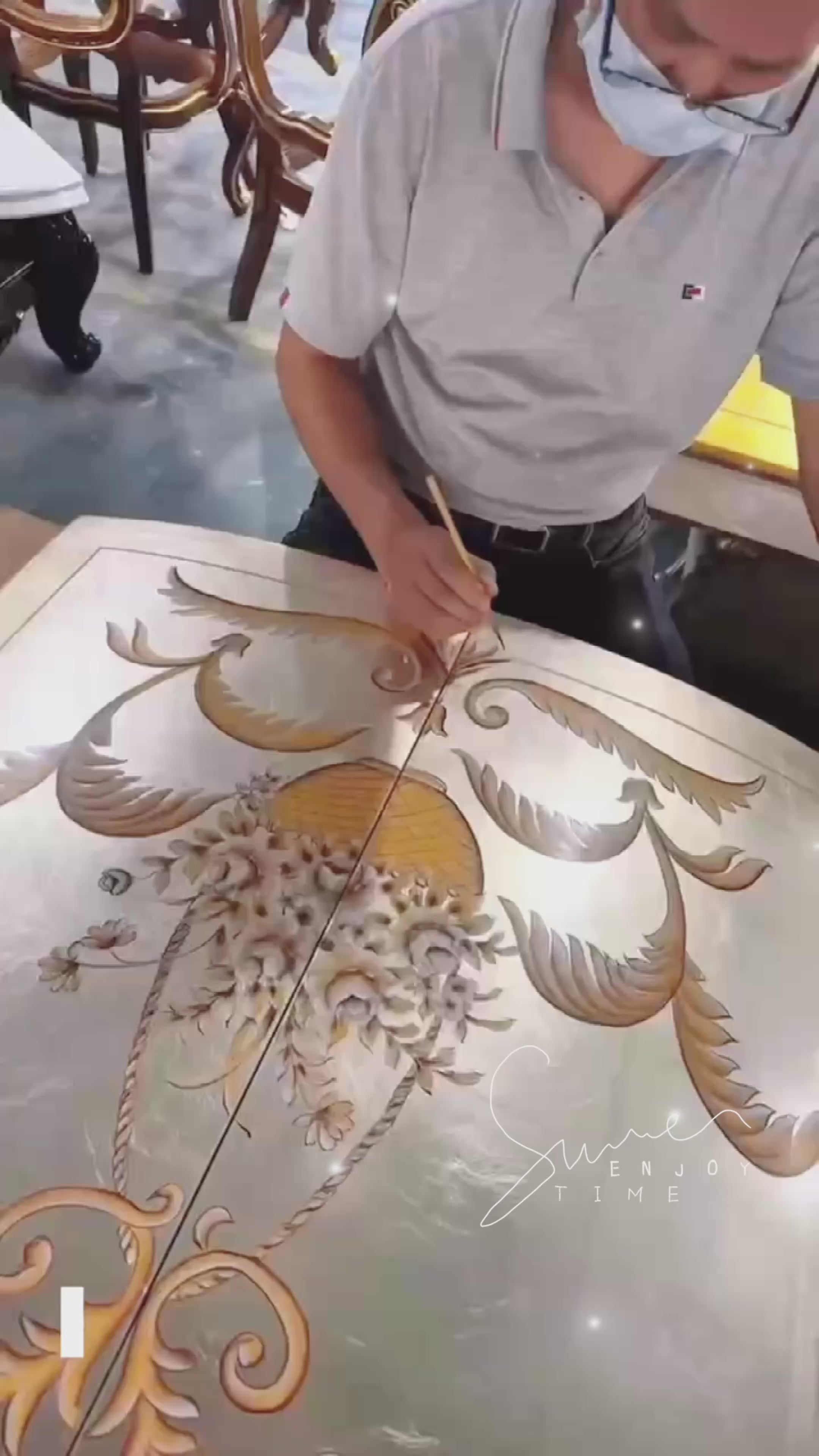 Elegent French Provincial style luxury Hand-painted floral chest of drawers  - GrandLiving Luxe 16